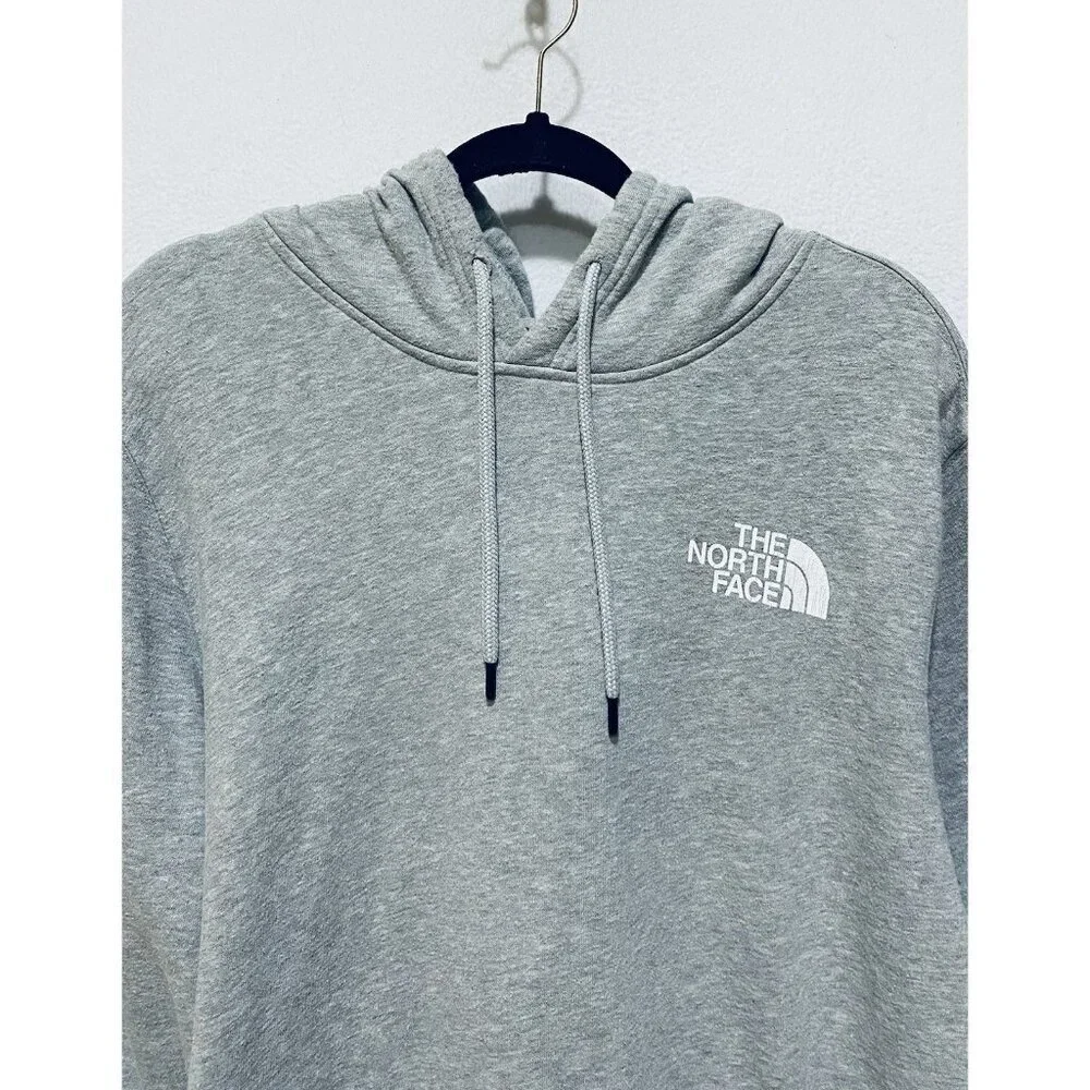 The North Face Hoodie Mens Large Gray Never Stop Exploring Graphic Fleece Hiking